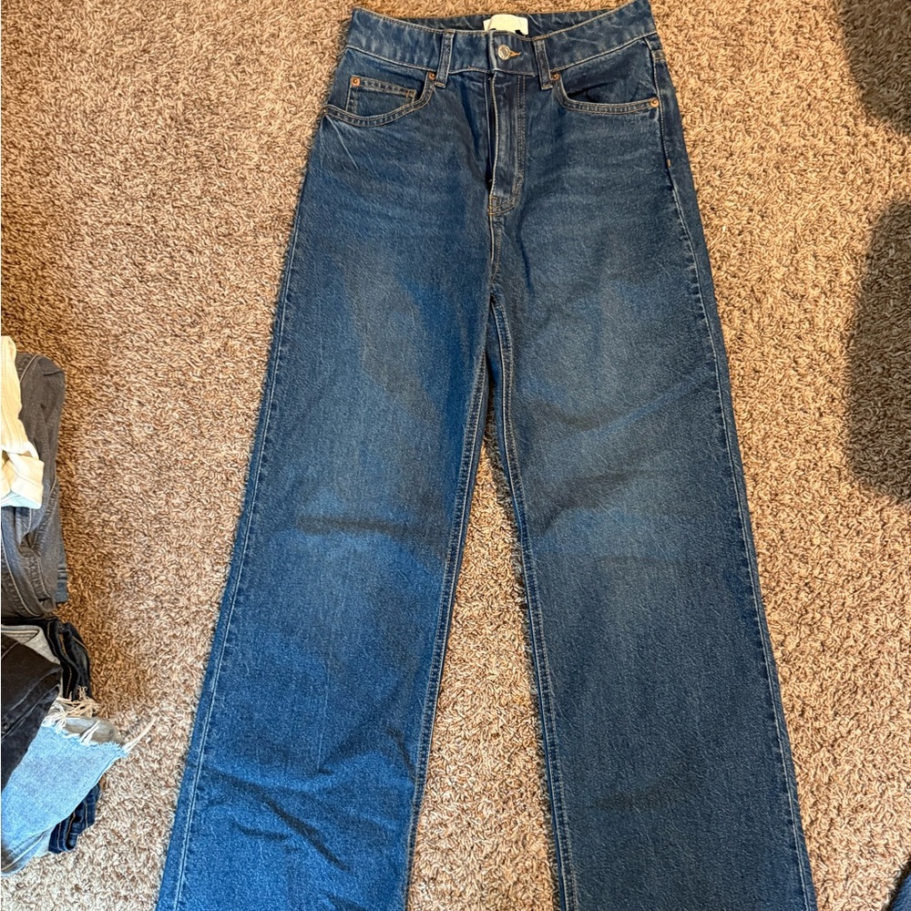 H&M Wide Leg Dark Wash Jeans Size 4